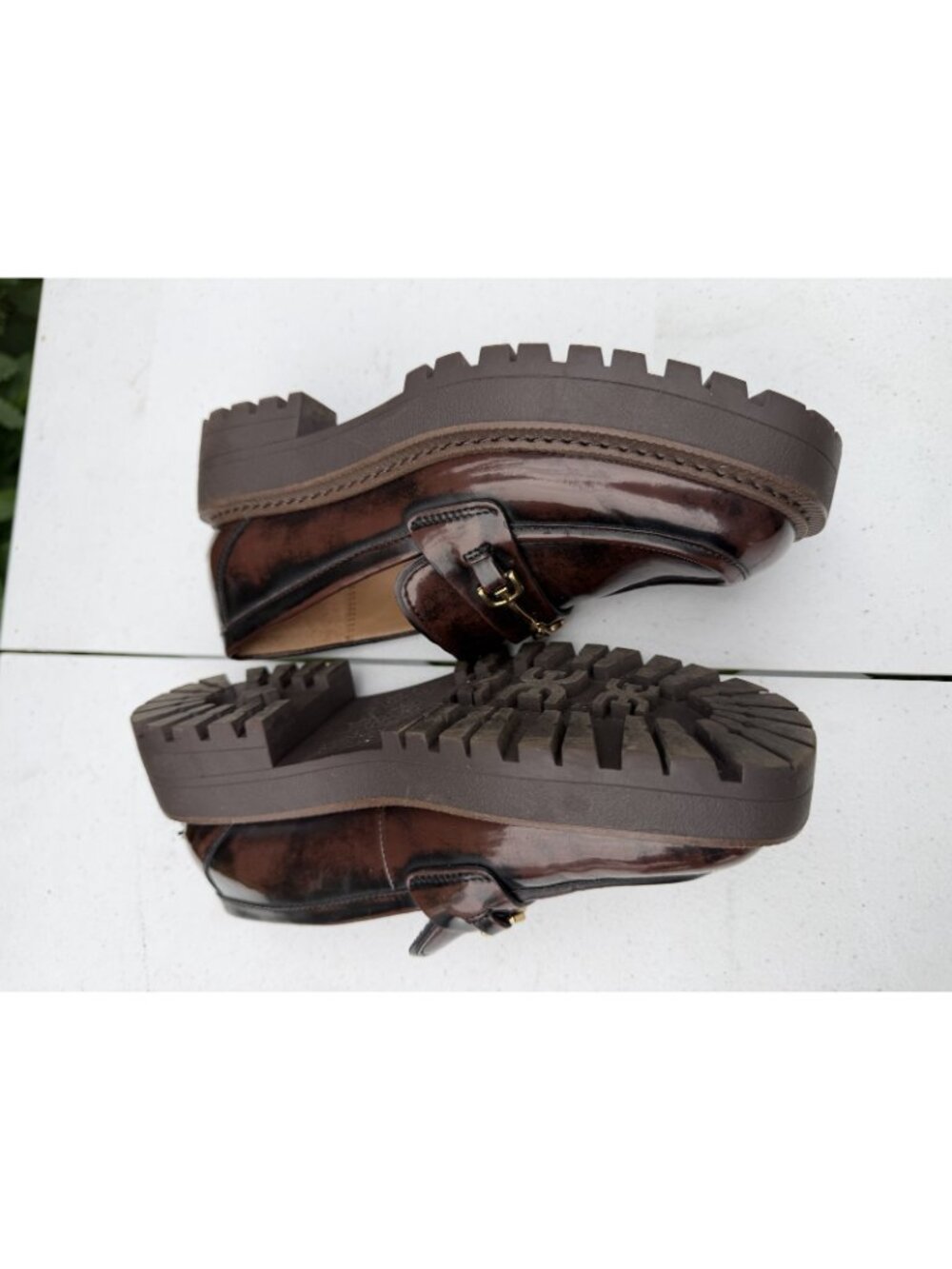 Sam Edelman Laurs Lug Sole Loafers Spiced Brandy Horsebit Women’s SZ 6 - Picture 3 of 6